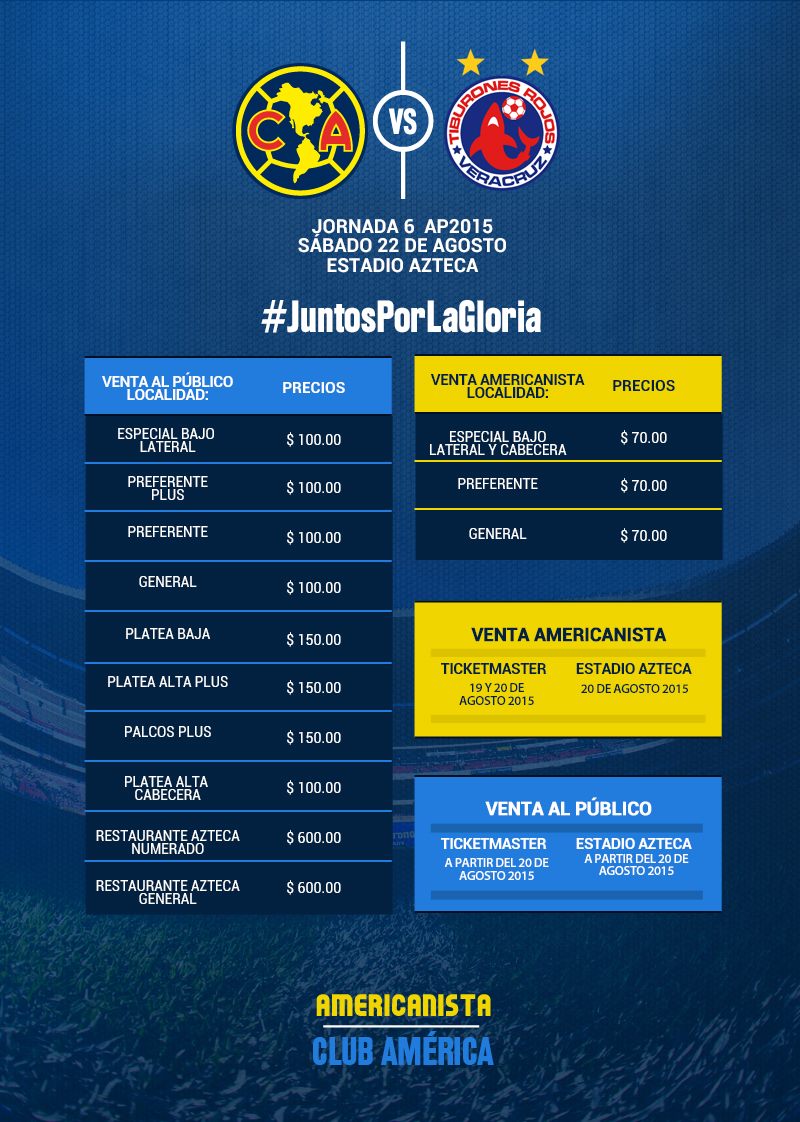 Precios boletos América vs Veracruz * Club América - Sitio Oficial