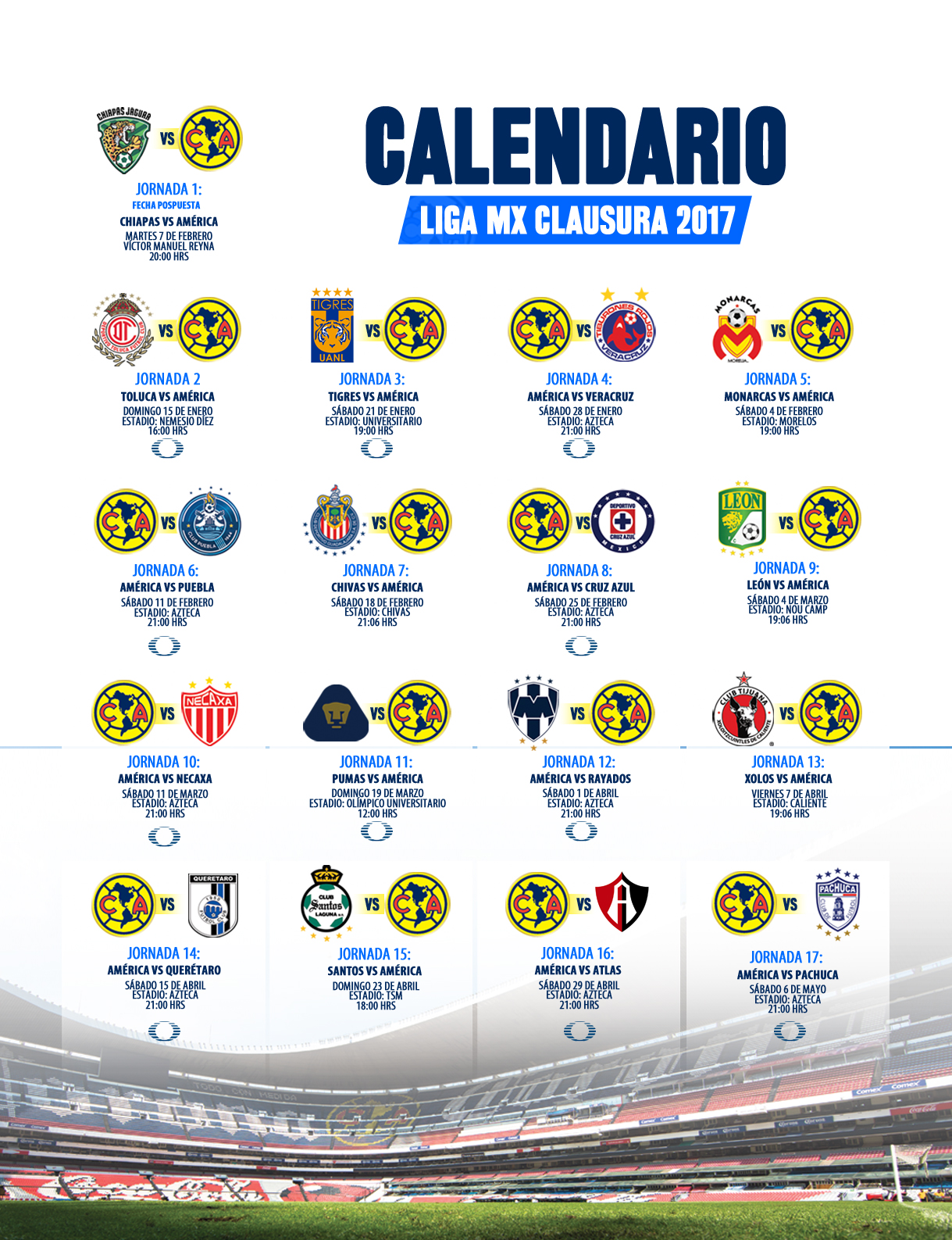 calendarioclausura2017 * Club América Sitio Oficial