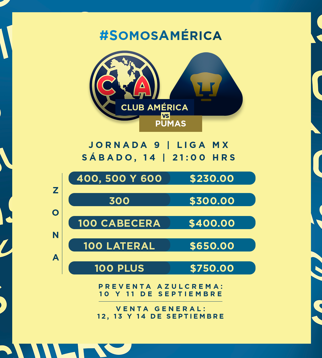 Boletos América vs Pumas J9